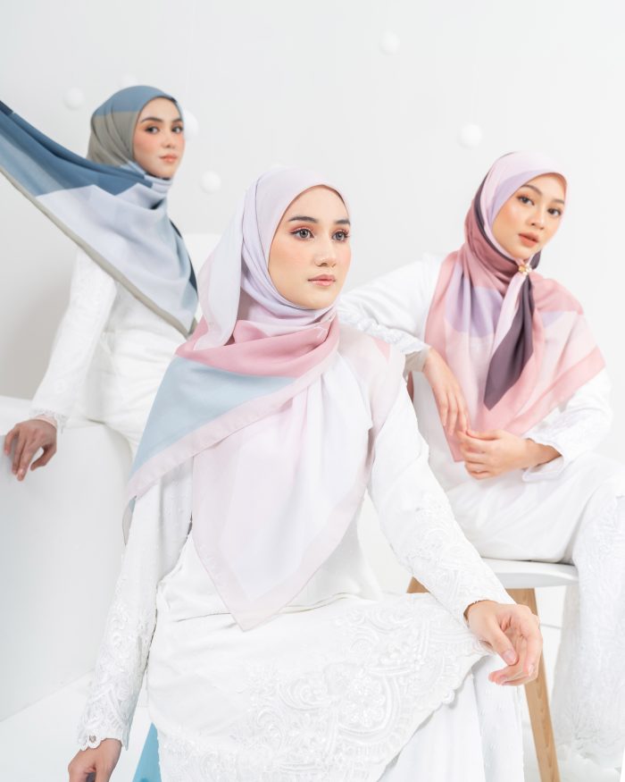 Tudung Bawal Cotton Kek Lapis - Cotton Candy - Image 4