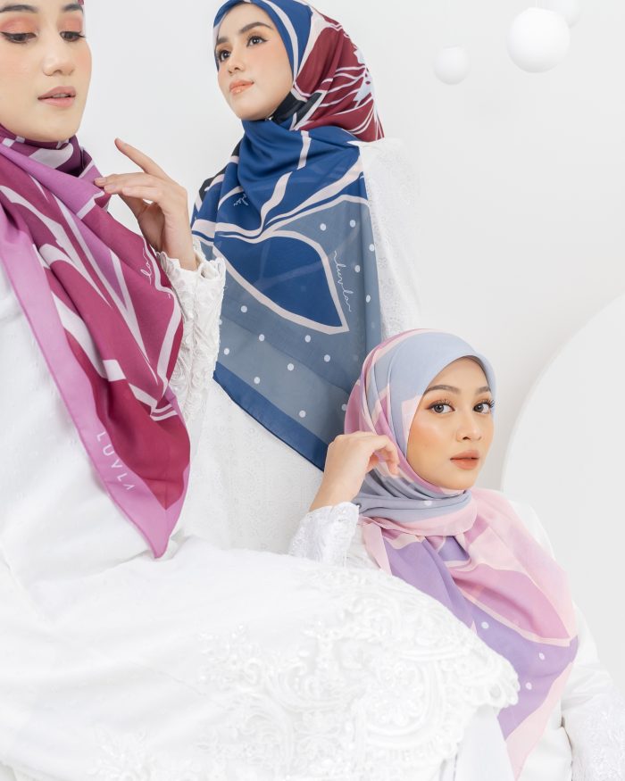 Tudung Bawal Bunga Lawang - Pink Marshmallow - Image 4