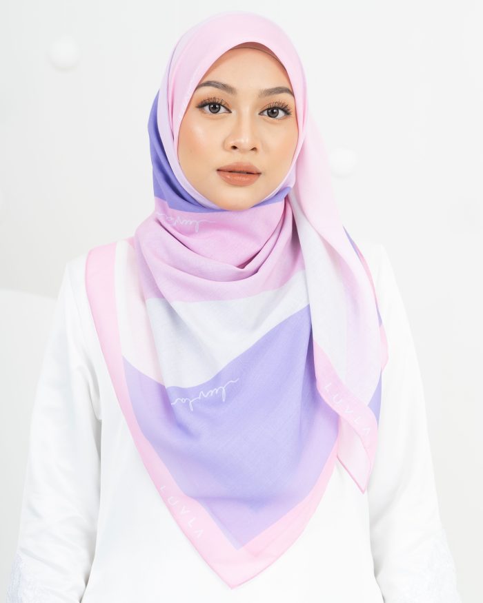 Tudung Bawal Cotton Kek Lapis - Cotton Candy
