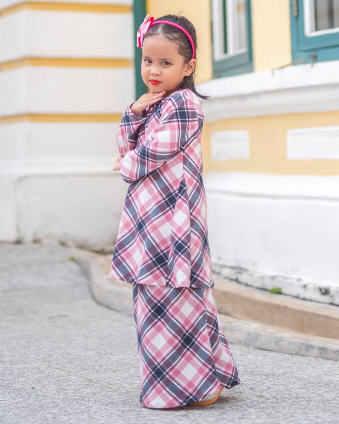 Baju Kurung Pahang Laura Printed Kids - Rocky Gingham