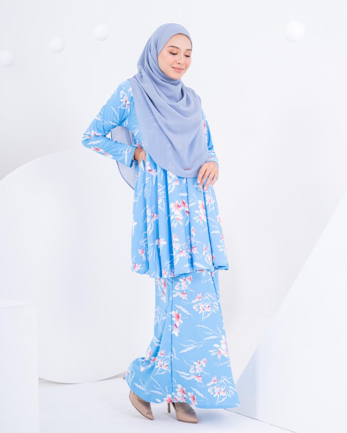 Baju Kurung Barbie Laciana - Aubrey Blue