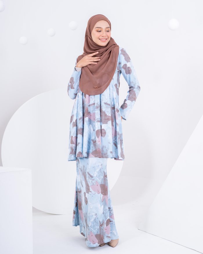 Baju Kurung Barbie Laciana - Icy Blue - Image 2