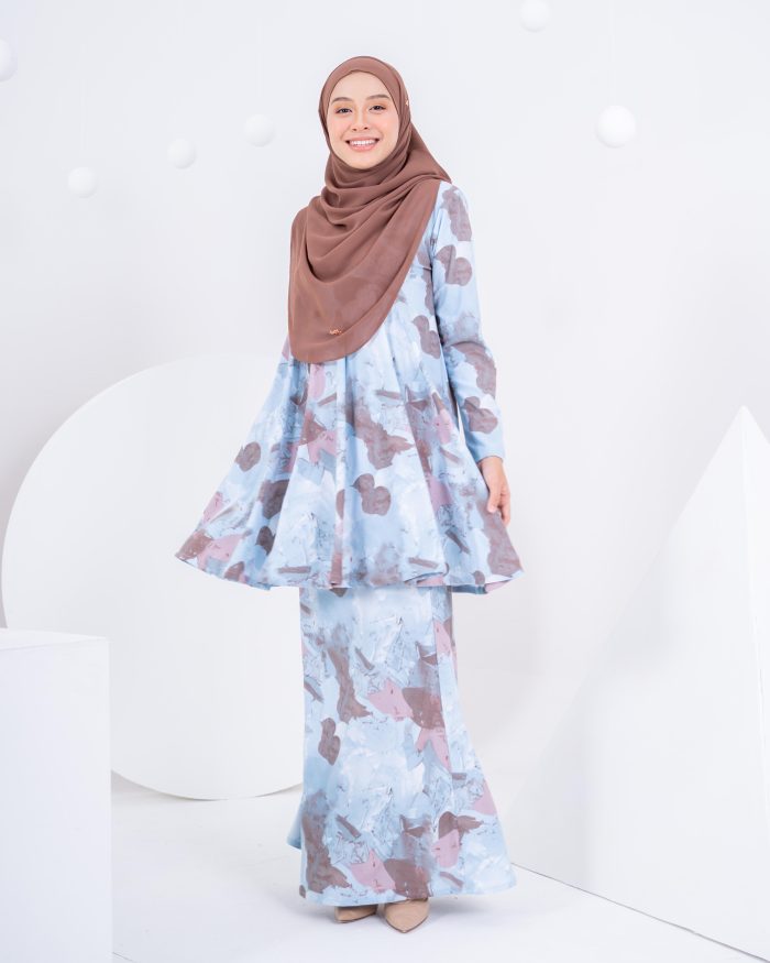 Baju Kurung Barbie Laciana - Icy Blue