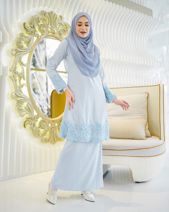 Baju Kurung Pahang Majeeda 2.0 - Baby Blue - Image 3