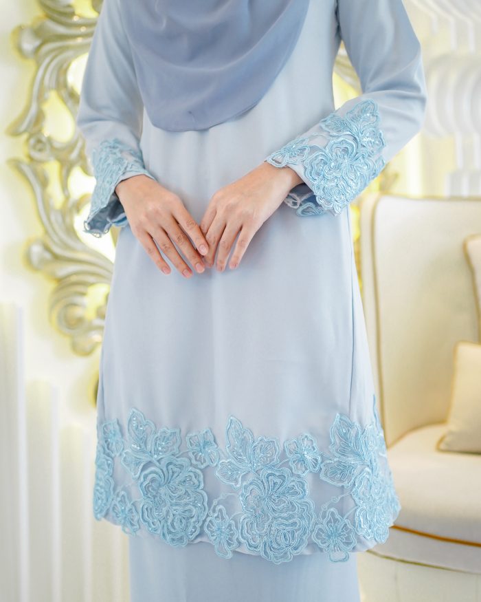 Baju Kurung Pahang Majeeda 2.0 - Baby Blue - Image 5