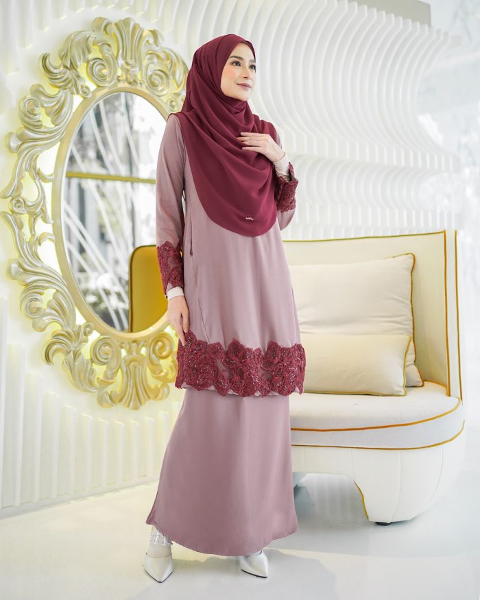 Baju Kurung Pahang Majeeda 2.0 - Mauve Taupe