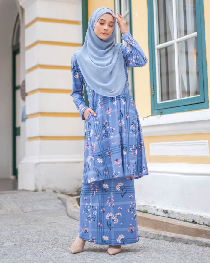 Baju Kurung Pahang Laura Printed - Fairytale Hortensia