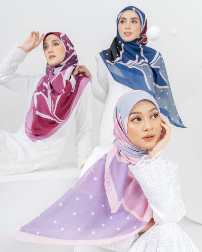 Tudung Bawal Bunga Lawang - Cherry In The Sea - Image 4