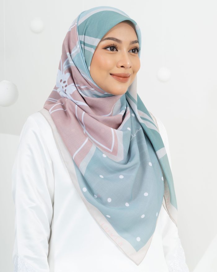 Tudung Bawal Bunga Lawang - Minty Pudding - Image 2