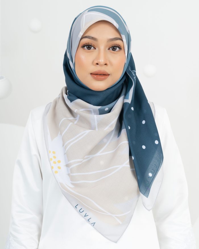 Tudung Bawal Bunga Lawang - Truffle Buttercream