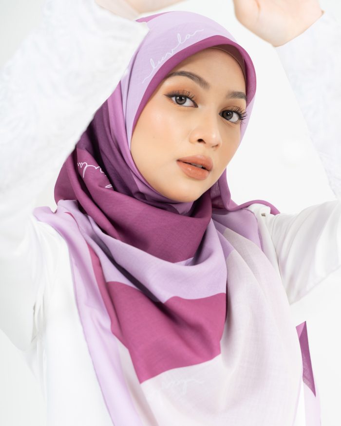 Tudung Bawal Cotton Kek Lapis - Triple Grape Ice - Image 3