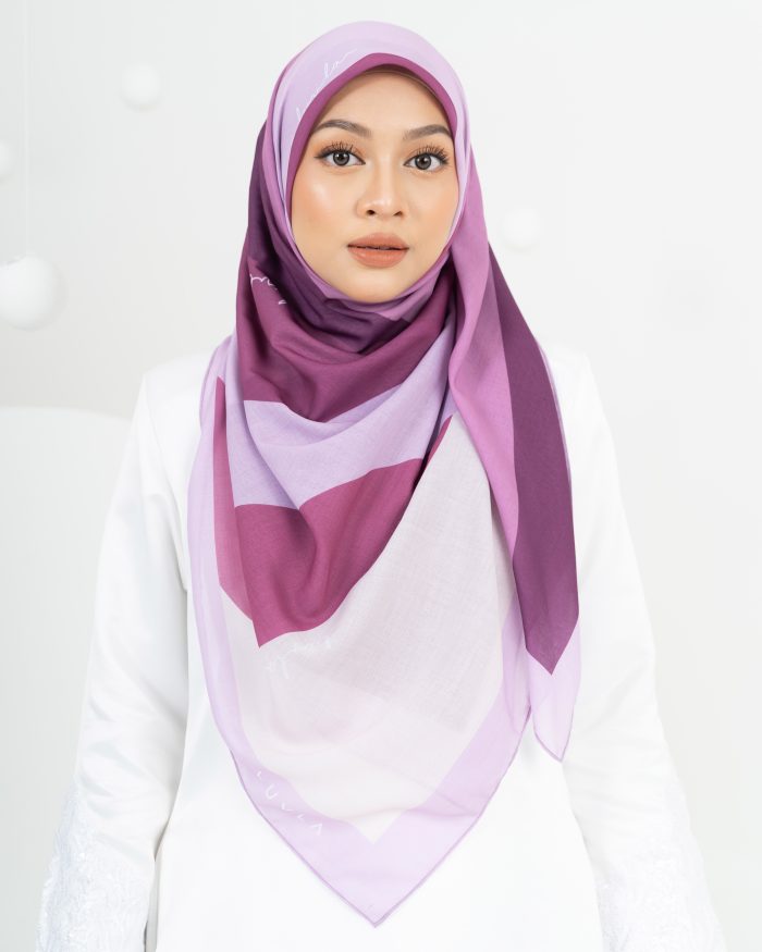 Tudung Bawal Cotton Kek Lapis - Triple Grape Ice
