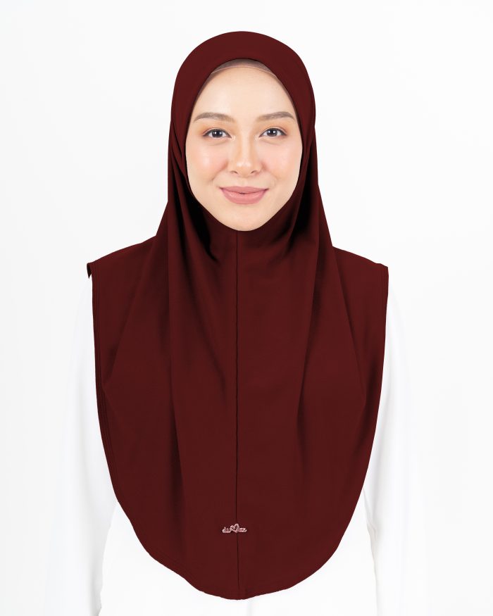 Tudung Sarung Lasie (L)- Maroon - Image 2