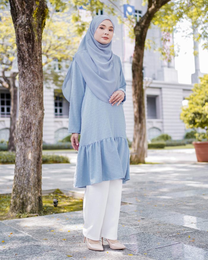 Tunic Ruffle Riska - Baby Blue