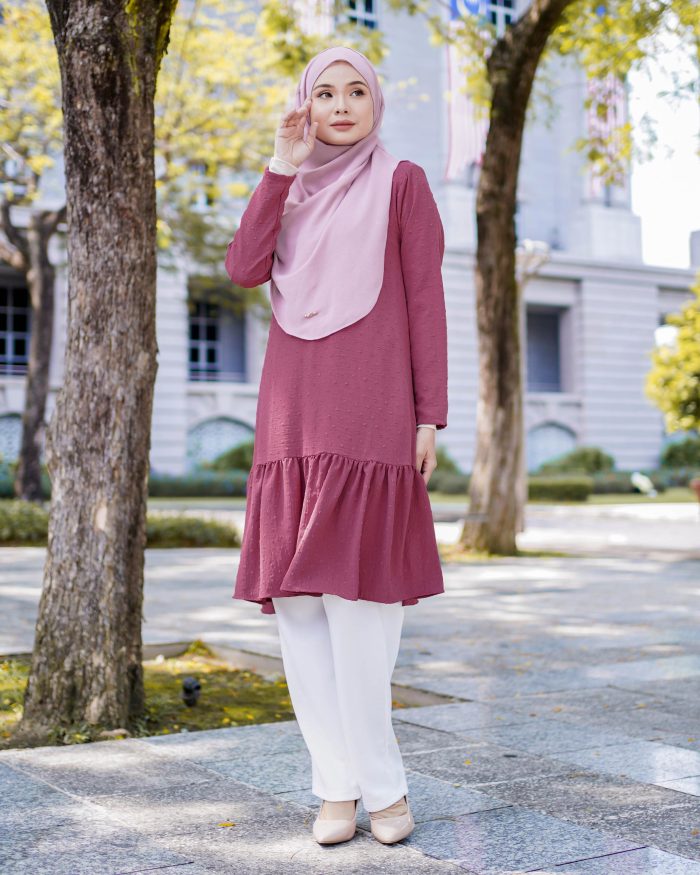 Tunic Ruffle Riska - Cerise Pink - Image 2