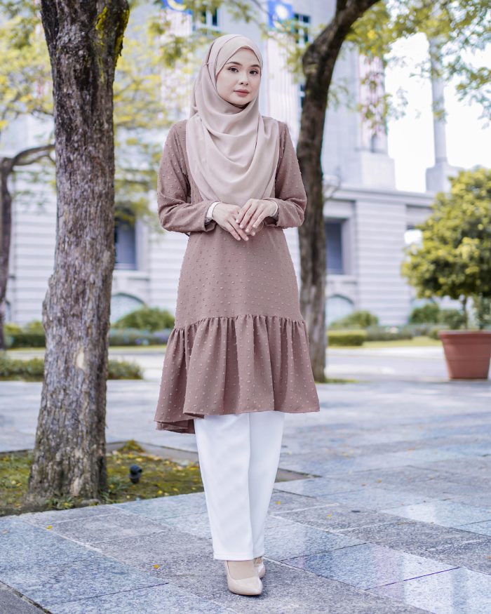 Tunic Ruffle Riska - Cobble Stone