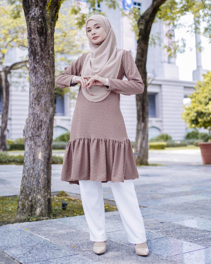 Tunic Ruffle Riska - Cobble Stone - Image 2