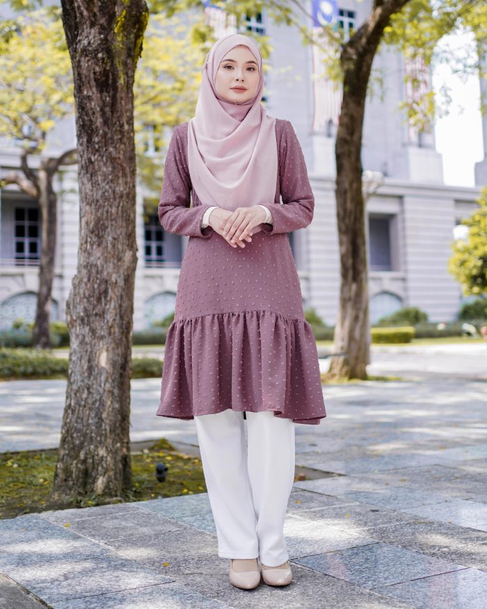 Tunic Ruffle Riska - Haze Plum