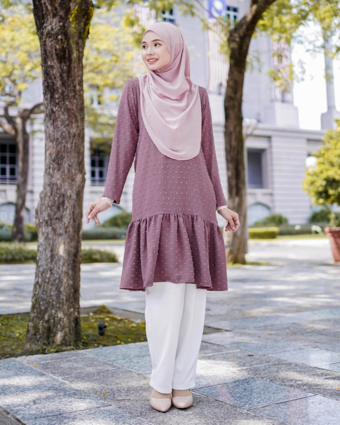 Tunic Ruffle Riska - Haze Plum - Image 4