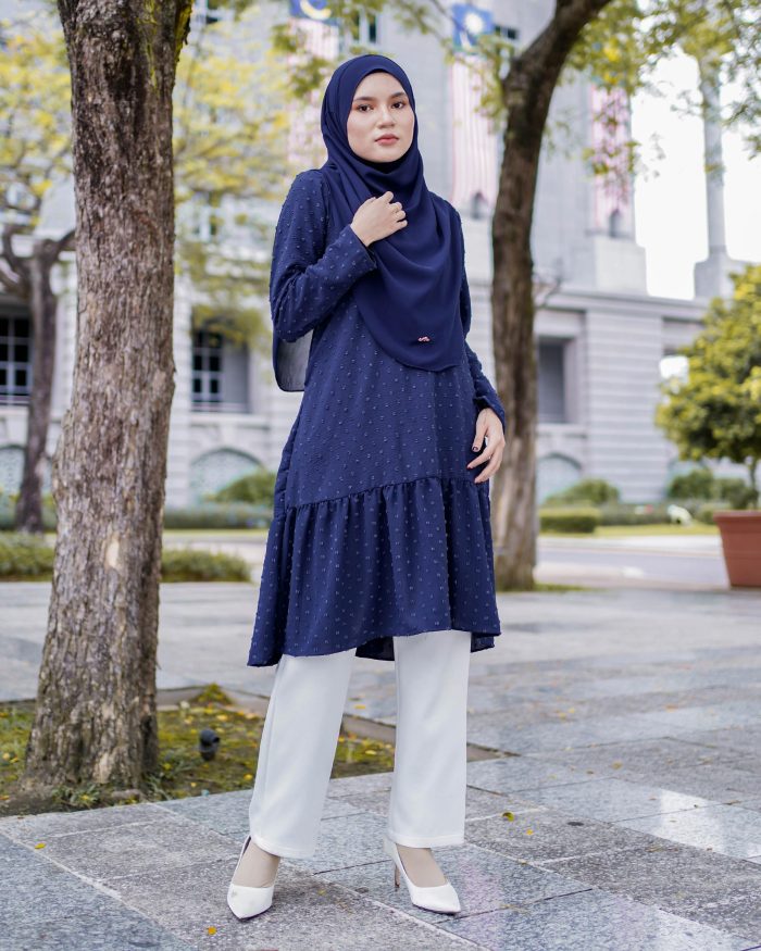 Tunic Ruffle Riska - Navy Blue - Image 2