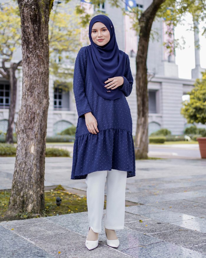 Tunic Ruffle Riska - Navy Blue - Image 3