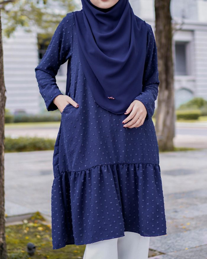 Tunic Ruffle Riska - Navy Blue - Image 4