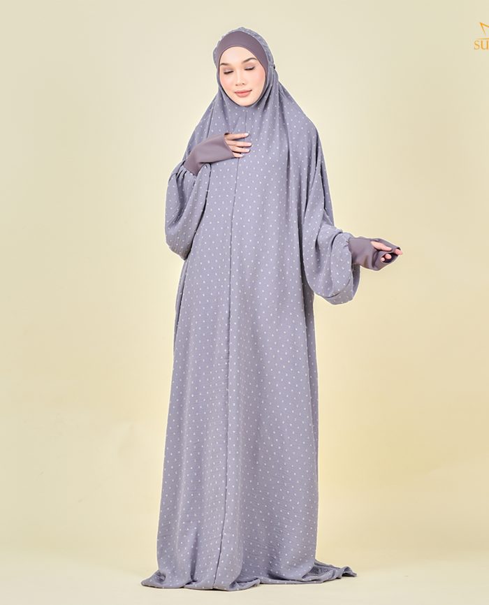 Telekung Sultanah Royale - Grey - Image 2