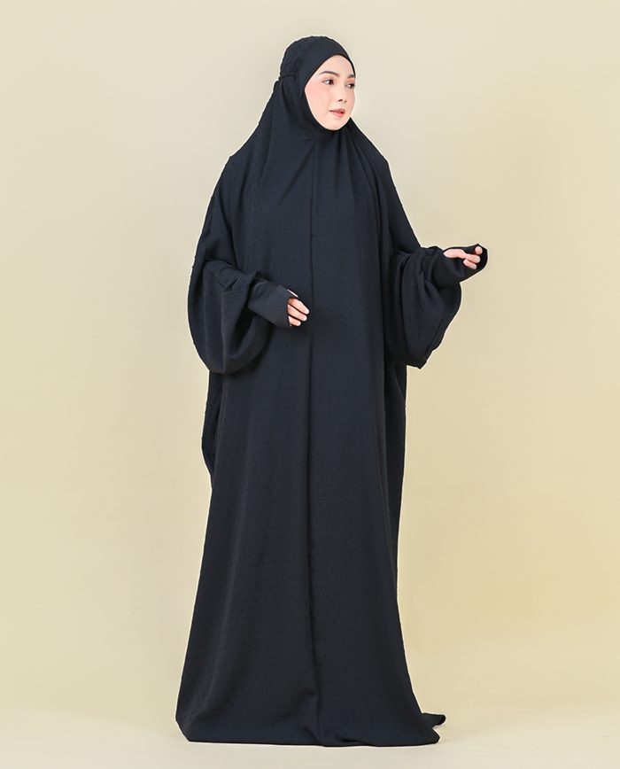 Telekung Sultanah Royale - Black - Image 3