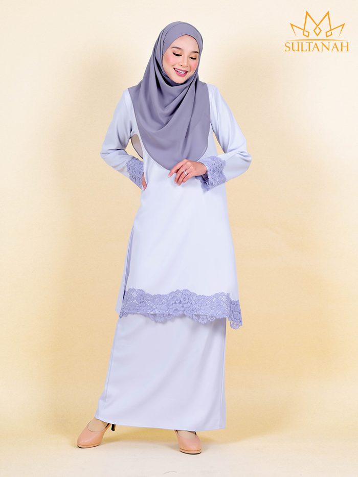 Baju Kurung Riau Lace Saloma - Lilac Purple