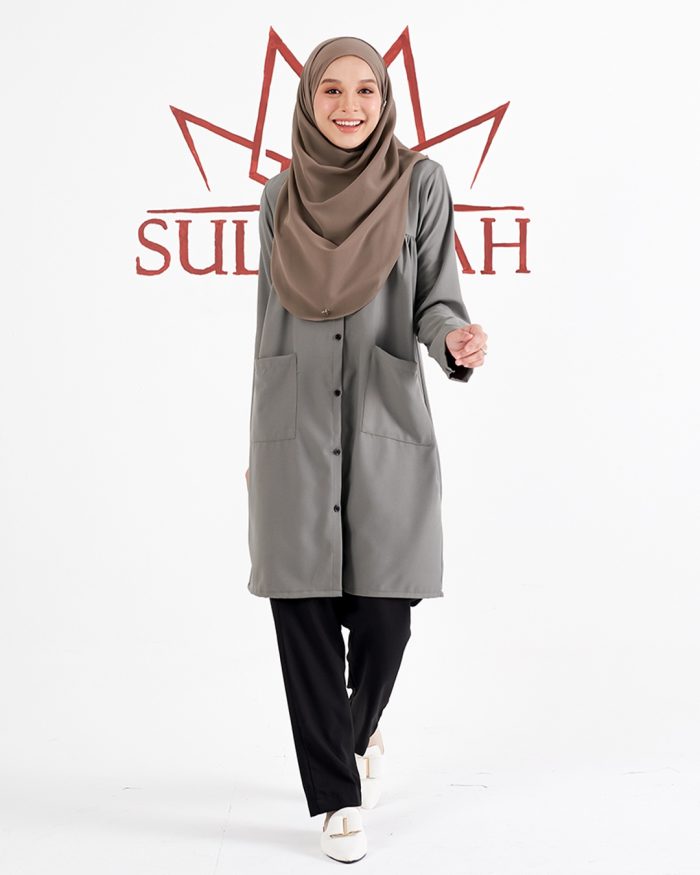 Blouse Saniyah - Ash Grey - Image 2