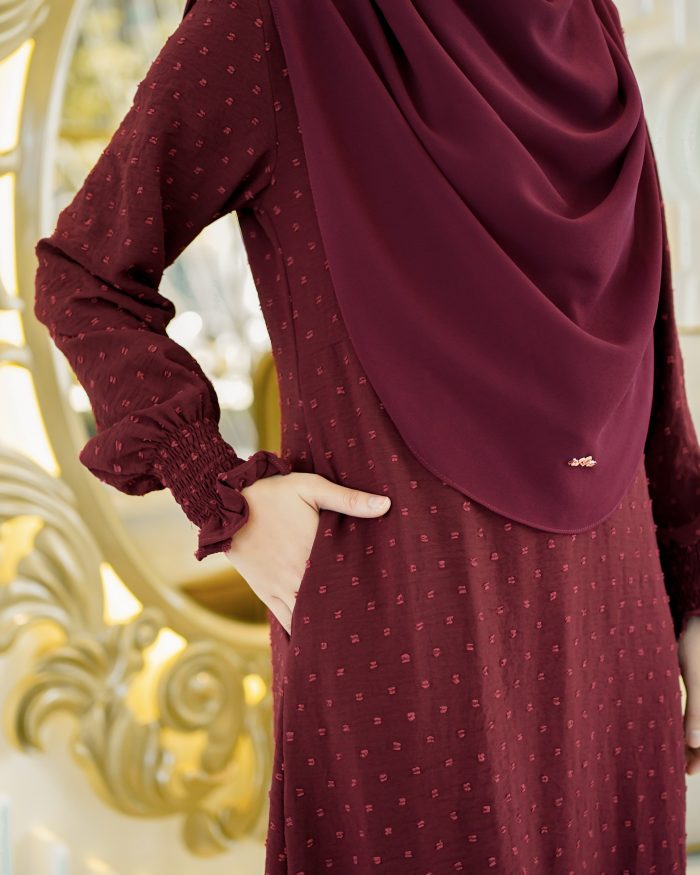 Dress Ruffle Rosalinda - Maroon Berry - Image 5