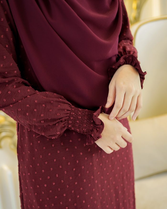 Dress Ruffle Rosalinda - Maroon Berry - Image 4