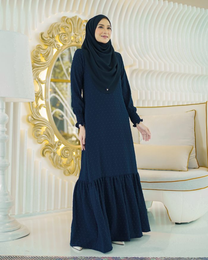 Dress Ruffle Rosalinda - Navy Blue