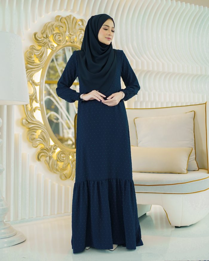 Dress Ruffle Rosalinda - Navy Blue - Image 3