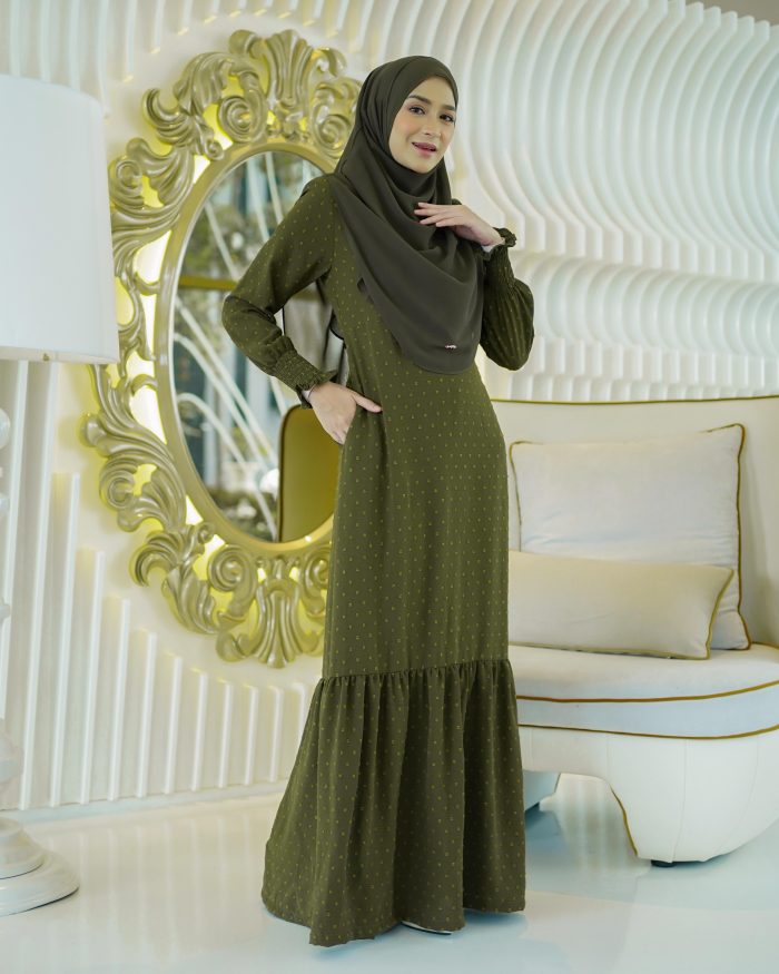 Dress Ruffle Rosalinda - Olive Green - Image 2