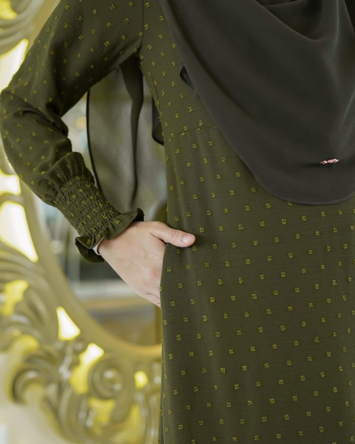 Dress Ruffle Rosalinda - Olive Green - Image 4