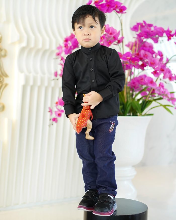 Baju Kurta Mizan Kids - Matte Black