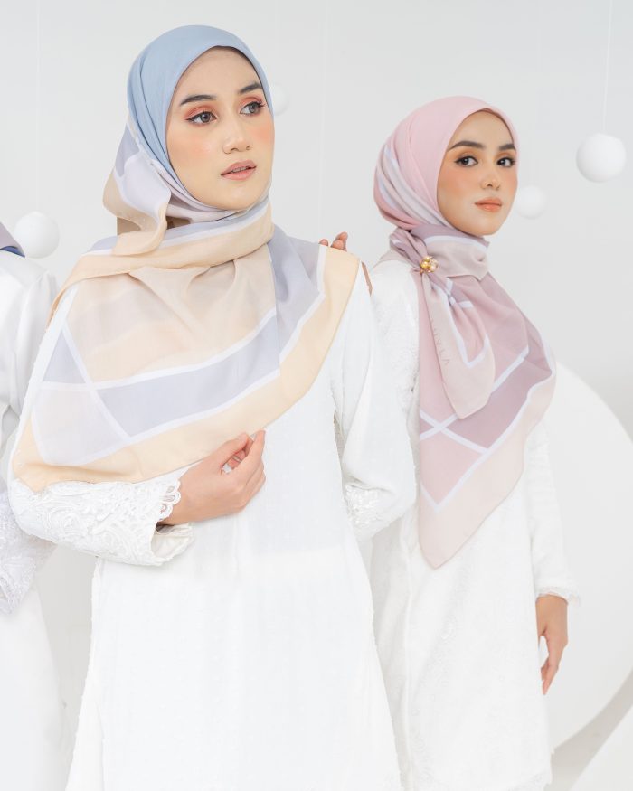 Tudung Bawal Cotton Kueh Koci - Blue Lolly - Image 4