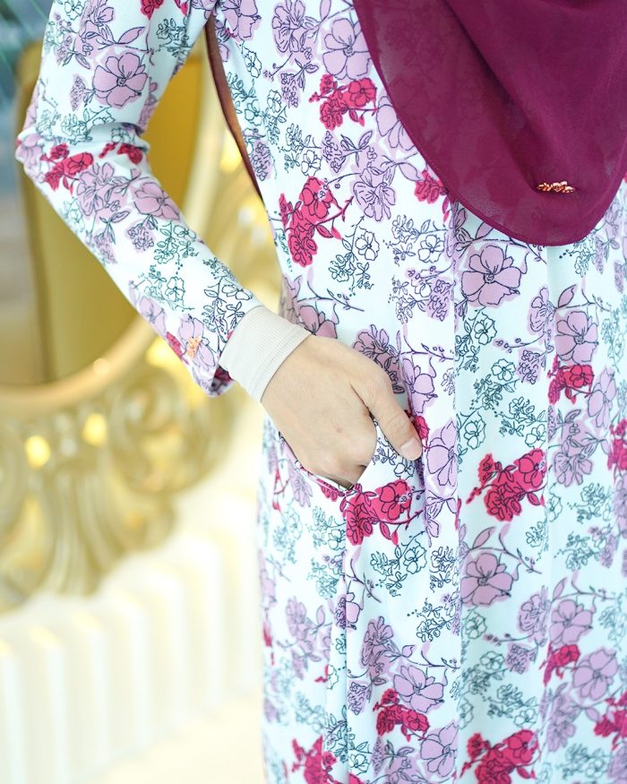 Baju Kurung Laura Printed 5.0 - Valeria Pink - Image 3