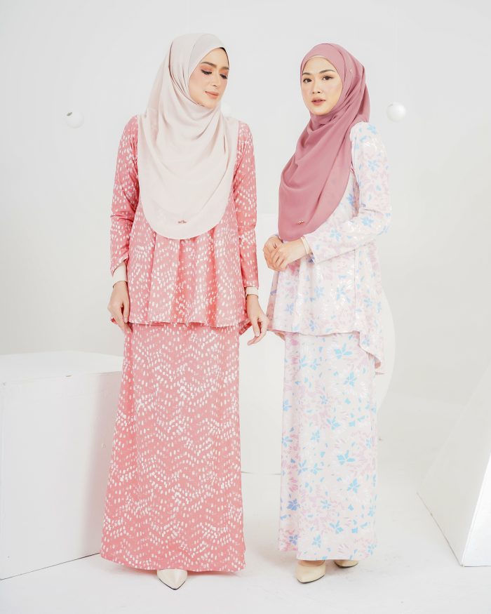 Baju Kurung Lola Printed 2.0 - Salmon Monet - Image 7