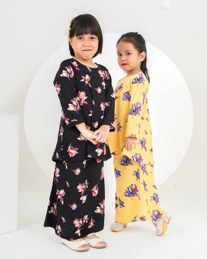 Baju Kurung Lola Printed Kids 2.0 - Villea Blonde - Image 3