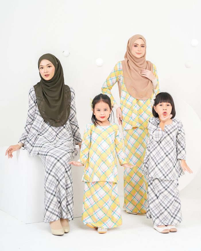 Baju Kurung Lola Printed Kids 2.0 - Gingham Matte - Image 4