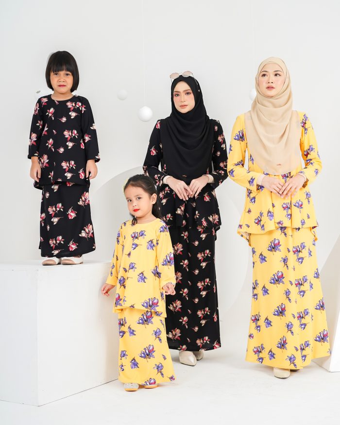 Baju Kurung Lola Printed Kids 2.0 - Villea Blonde - Image 5