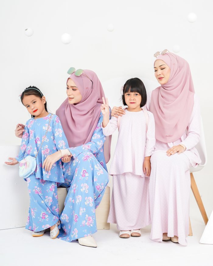 Baju Kurung Lola Printed Kids 2.0 - Polka Rosey - Image 4