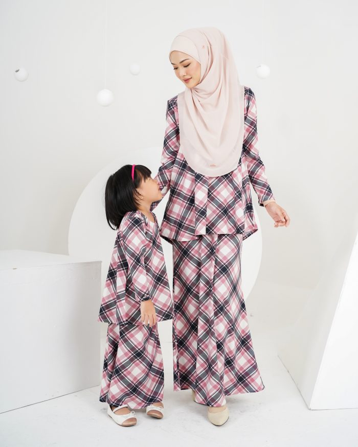 Baju Kurung Lola Printed Kids 2.0 - Gingham Rocky - Image 3