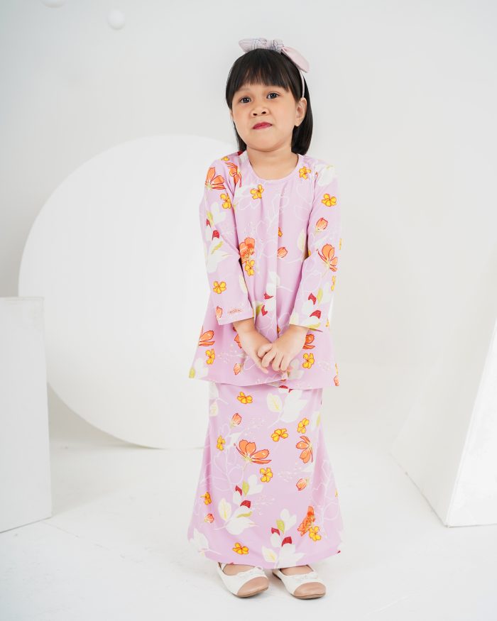 Baju Kurung Lola Printed Kids 2.0 - Calynia Pink