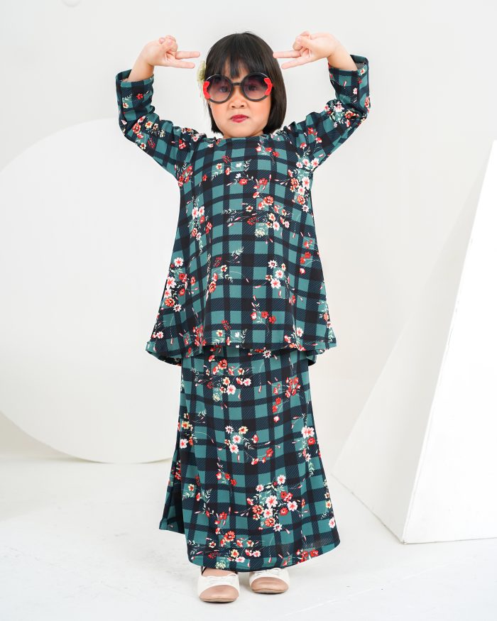 Baju Kurung Lola Printed Kids 2.0 - Claude Checkered - Image 2