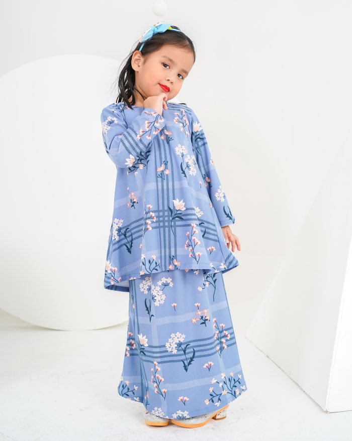 Baju Kurung Lola Printed Kids 2.0 - Fairytale Hortensia - Image 2