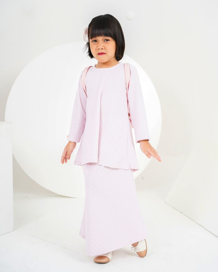 Baju Kurung Lola Printed Kids 2.0 - Polka Rosey - Image 2