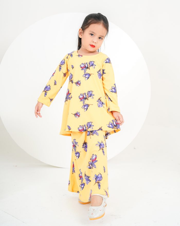 Baju Kurung Lola Printed Kids 2.0 - Villea Blonde